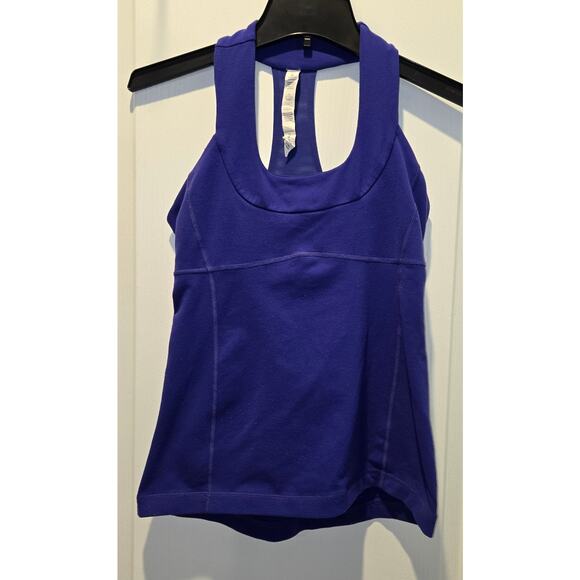 Lululemon Scoop Neck mesh T Back Tank Top purple sz 6 - Picture 1 of 3